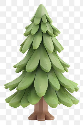 3d Pine Tree - Cartoon Evergreen Pine Tree Illustration PNG