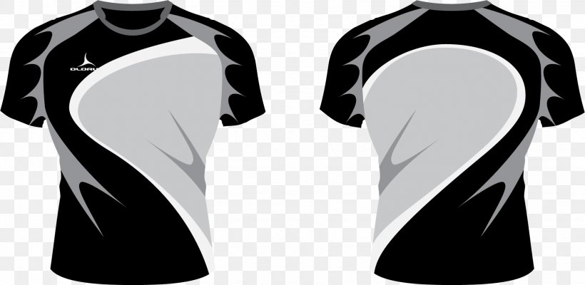 T-shirt Jersey Sleeve Rugby Shirt, PNG, 1849x903px, Tshirt, Black, Black And White, Clothing, Cobra Golf Download Free