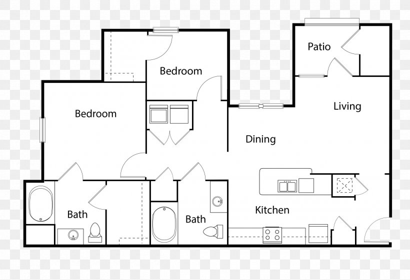 Boulevard At Lakeside Apartments Oklahoma City Richmond Bedroom, PNG, 2400x1642px, Oklahoma City, Apartment, Area, Bedroom, Black And White Download Free