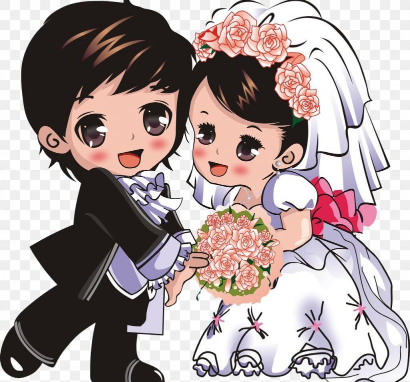 Bridegroom Q-version, PNG, 1024x953px, Watercolor, Cartoon, Flower, Frame, Heart Download Free