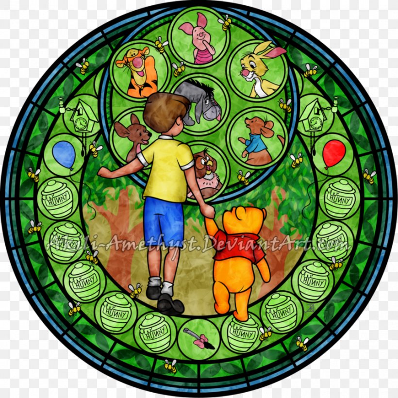 Stained Glass Window Winnie-the-Pooh, PNG, 894x894px, Stained Glass, Art, Christopher Robin, Deviantart, Glass Download Free