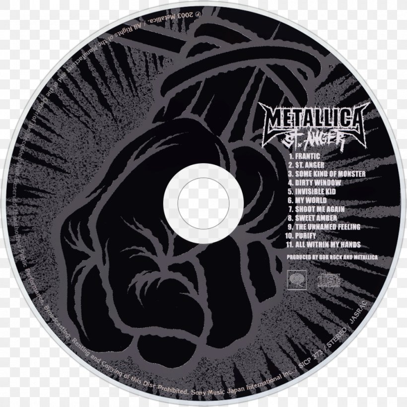 Compact Disc Metallica St. Anger Reload Album, PNG, 1000x1000px, Watercolor, Cartoon, Flower, Frame, Heart Download Free