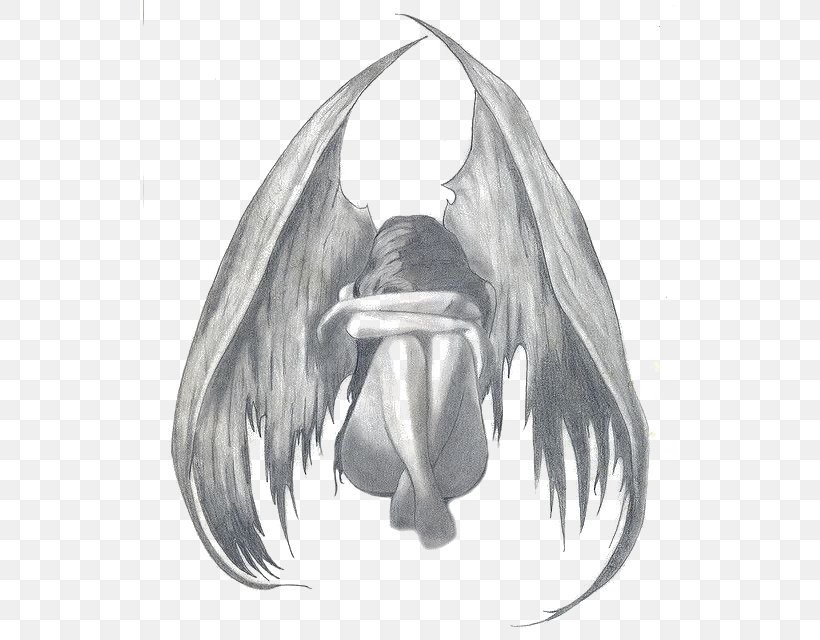 Drawing Angel Pencil Sadness Sketch, PNG, 534x640px, Drawing, Angel ...