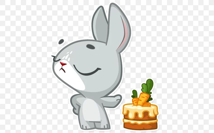 Domestic Rabbit Sticker Telegram Clip Art Boo The Bunny, PNG, 512x512px, Domestic Rabbit, Easter Bunny, Flowering Plant, Food, Gratis Download Free