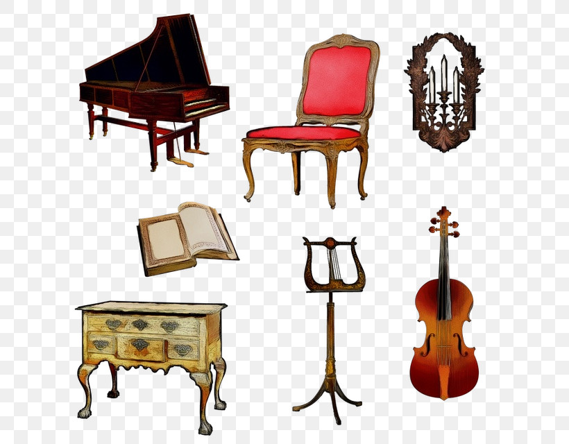 Fortepiano Furniture Music Piano Musical Instrument, PNG, 640x640px, Watercolor, Chair, Fortepiano, Furniture, Keyboard Download Free
