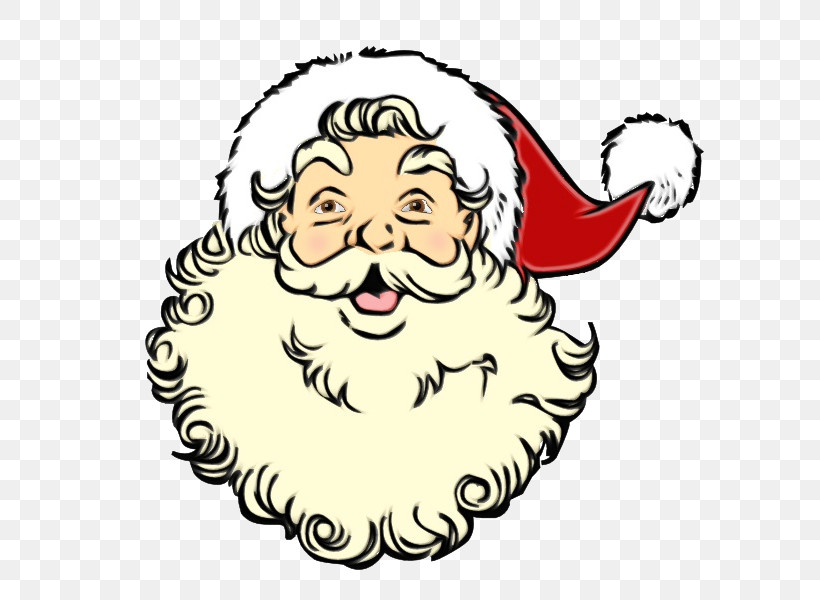 Santa Claus, PNG, 600x600px, Watercolor, Beard, Cartoon, Facial Hair, Hair Download Free