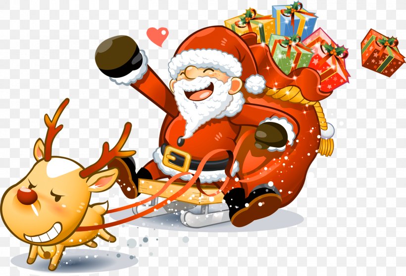 Santa Claus Reindeer Christmas Clip Art, PNG, 1463x998px, Santa Claus, Art, Cartoon, Christmas, Christmas Decoration Download Free