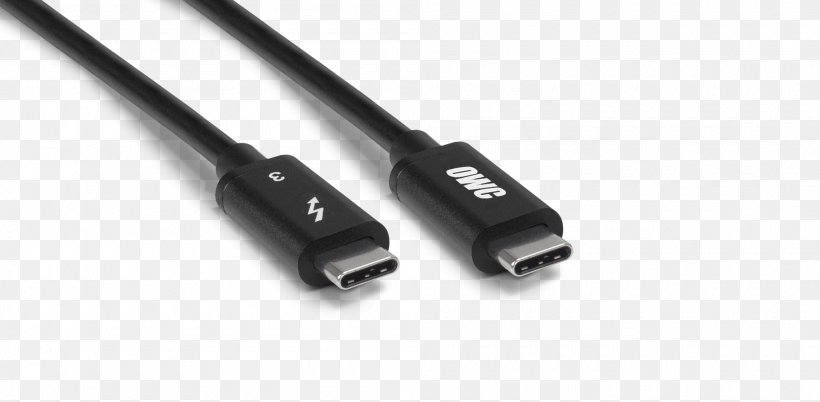 Thunderbolt Electrical Cable Other World Computing USB-C Interface, PNG, 2000x982px, Thunderbolt, Adapter, Apple, Auto Part, Cable Download Free