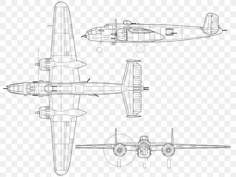 Airplane North American B-25 Mitchell Aircraft Line Art Drawing, PNG, 1024x768px, Airplane, Aircraft, Aircraft Engine, Art, Artwork Download Free