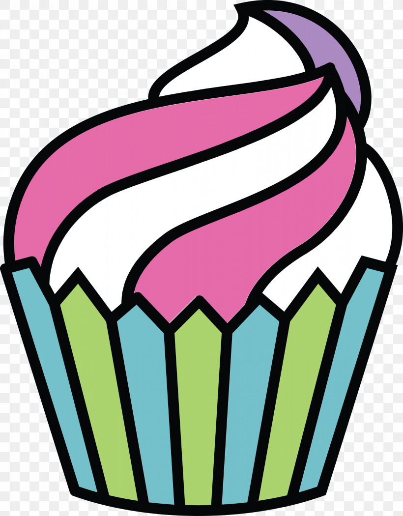 Baking Cup Line Art, PNG, 2341x3000px, Cute Cupcake, Baking Cup, Cartoon Cupcake, Line Art Download Free