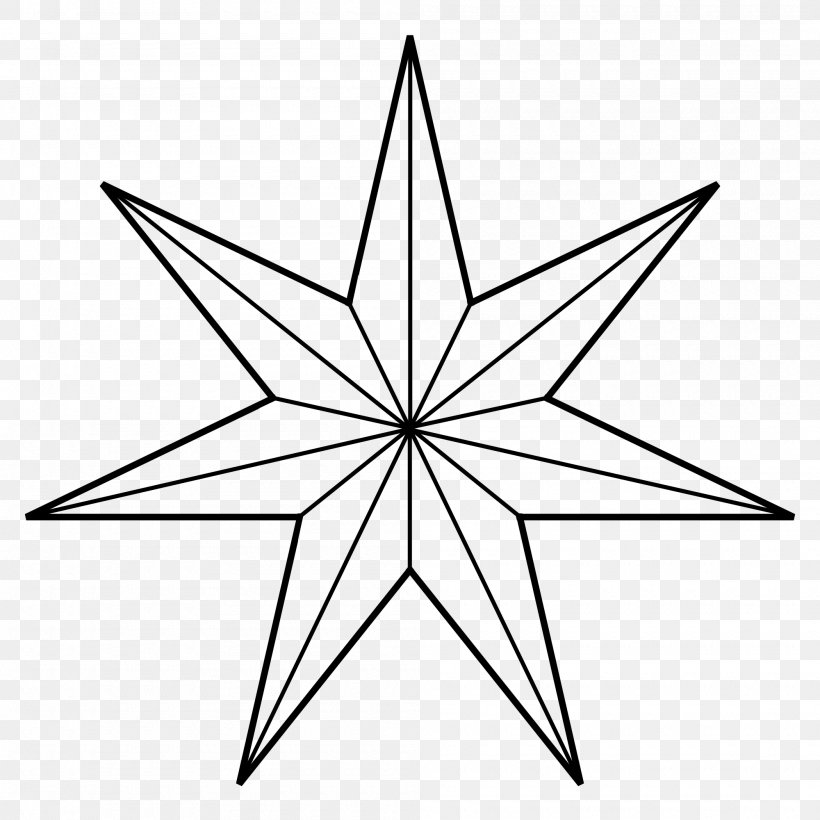 Heptagram Five-pointed Star Star Polygons In Art And Culture Enneagram, PNG, 2000x2000px, Heptagram, Area, Black And White, Drawing, Enneagram Download Free