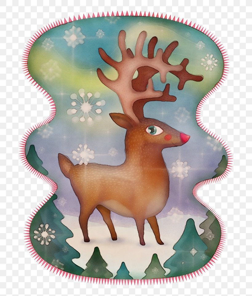 Reindeer, PNG, 700x965px, Watercolor, Deer, Dishware, Fawn, Paint Download Free