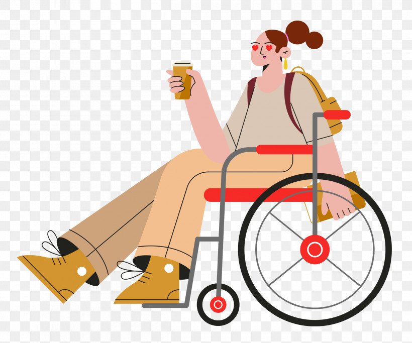 Sitting On Wheelchair Wheelchair Sitting, PNG, 2500x2085px, Wheelchair, Behavior, Cartoon, Equipment, Human Download Free