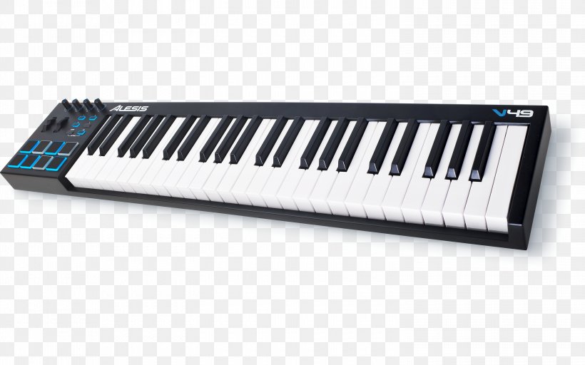 MIDI Controllers MIDI Keyboard Musical Keyboard Alesis, PNG, 3000x1875px, Watercolor, Cartoon, Flower, Frame, Heart Download Free