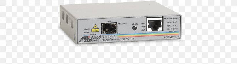 Fiber Media Converter Small Form-factor Pluggable Transceiver Allied Telesis Single-mode Optical Fiber Fast Ethernet, PNG, 1200x326px, Fiber Media Converter, Allied Telesis, Computer Network, Electronics Accessory, Ethernet Download Free