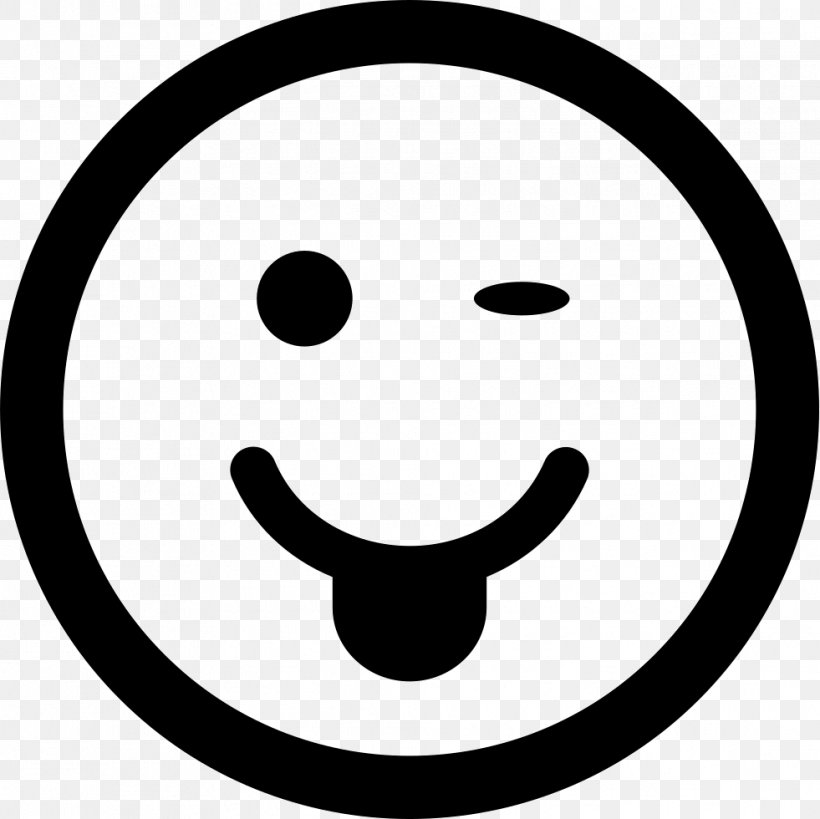 Emoticon Smiley Wink, PNG, 981x980px, Emoticon, Area, Black And White, Emotion, Face Download Free