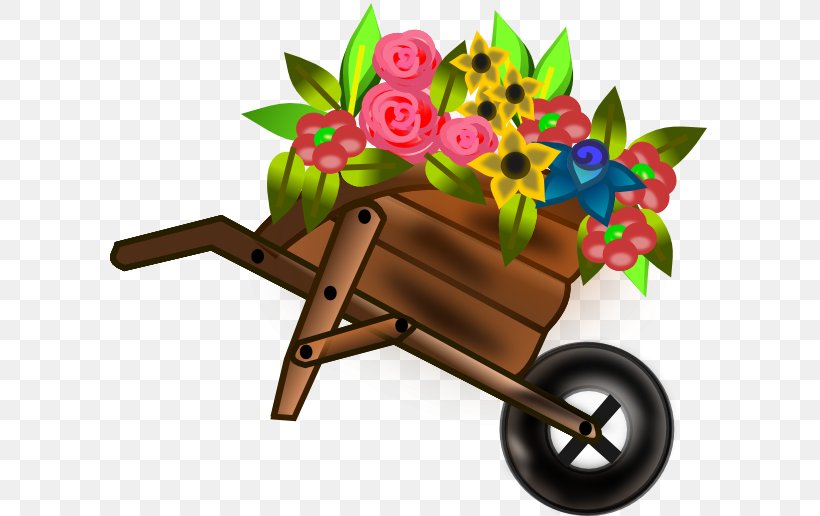 Wheelbarrow Race Flower Clip Art, PNG, 600x516px, Wheelbarrow, Cart, Decoupage, Flower, Flowerpot Download Free
