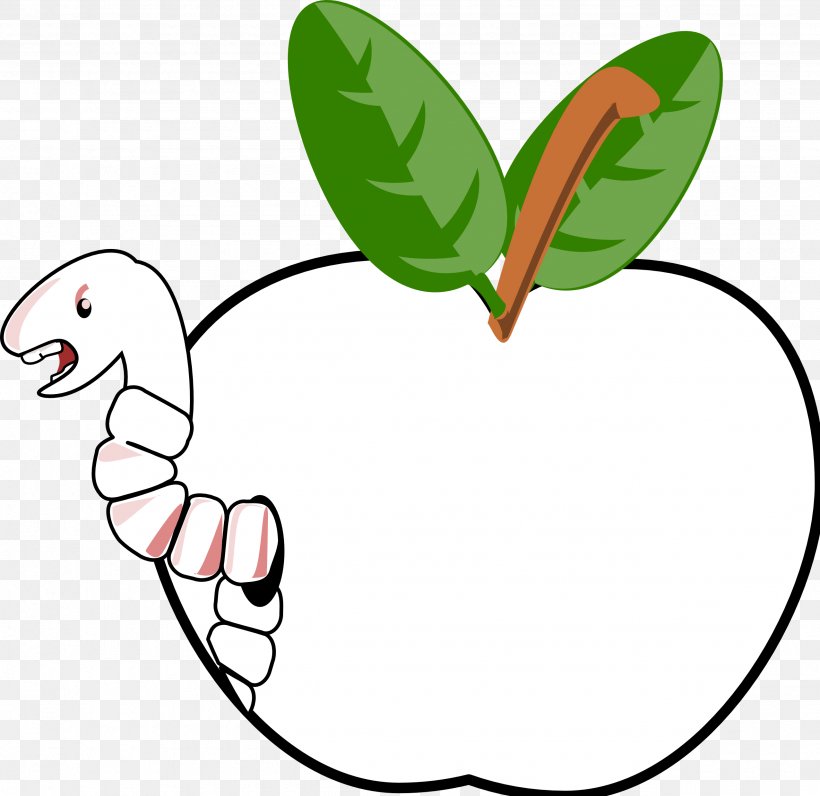 Worm Apple Cartoon Clip Art, PNG, 2555x2481px, Worm, Apple, Area, Artwork, Beak Download Free