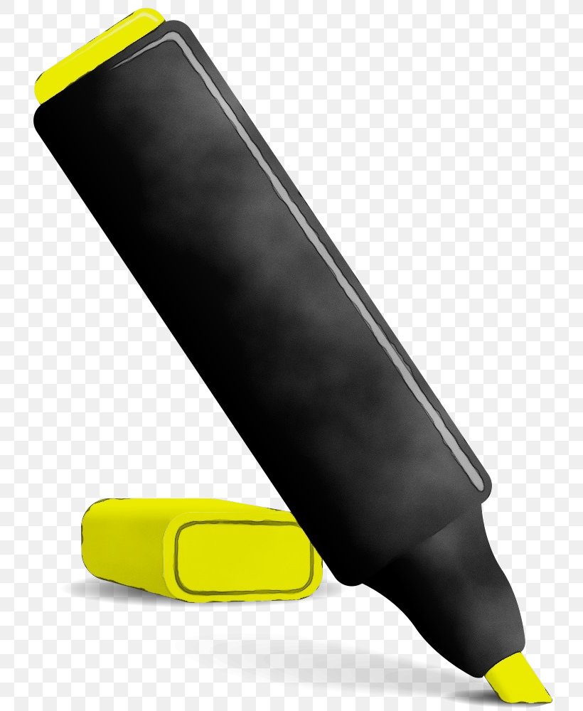 Yellow Material Property Technology Electronic Device Writing Implement, PNG, 743x1000px, Watercolor, Electronic Device, Gadget, Material Property, Office Supplies Download Free