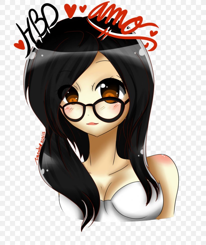 Glasses Black Hair Cartoon Brown Hair, PNG, 1024x1219px, Watercolor, Cartoon, Flower, Frame, Heart Download Free