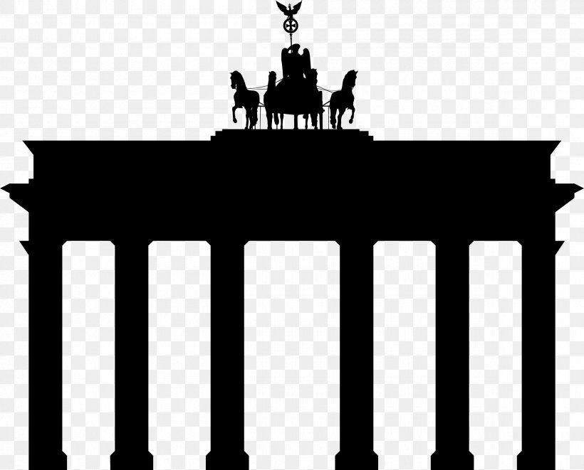 Brandenburg Gate Reichstag Building Quadriga Clip Art, PNG, 2400x1937px, Brandenburg Gate, Berlin, Black, Black And White, Brand Download Free