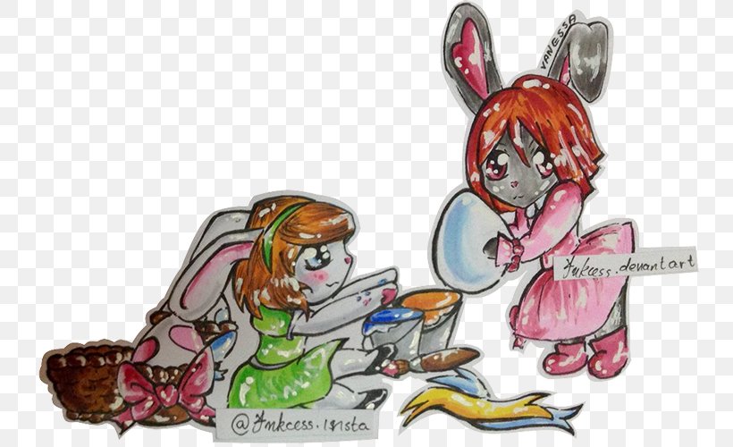 Easter Bunny Horse Fiction Cartoon, PNG, 747x500px, Watercolor, Cartoon, Flower, Frame, Heart Download Free