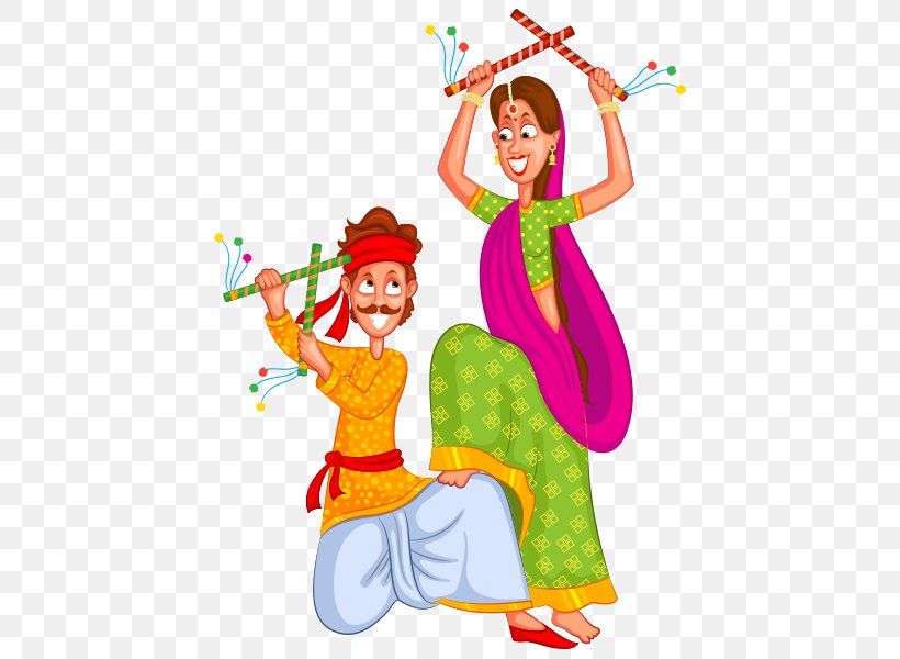 Dandiya Raas Garba Dance, PNG, 590x600px, Dandiya Raas, Art, Costume, Dance, Drawing Download Free