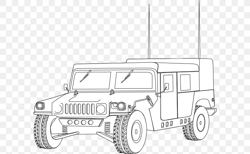 Hummer H2 Humvee Car Hummer H3, PNG, 600x506px, Hummer, Armored Car, Automotive Design, Automotive Exterior, Black And White Download Free