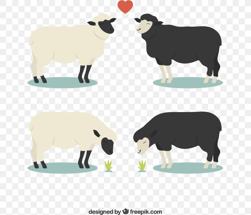 Sheep Euclidean Vector, PNG, 639x704px, Sheep, Black And White, Bull, Cattle Like Mammal, Cow Goat Family Download Free