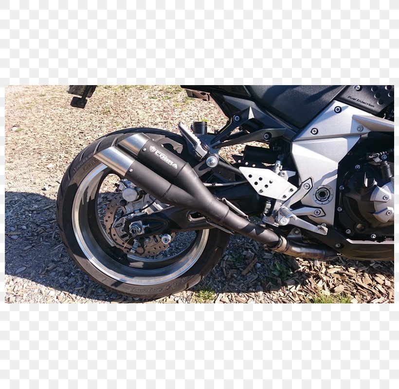 Tire Car Exhaust System Kawasaki Z1000 Motorcycle, PNG, 800x800px, Tire, Alloy Wheel, Auto Part, Automotive Exhaust, Automotive Exterior Download Free