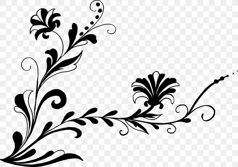 Flower Floral Design Plant Stem, PNG, 3062x2159px, Flower, Art, Artwork, Black, Black And White Download Free