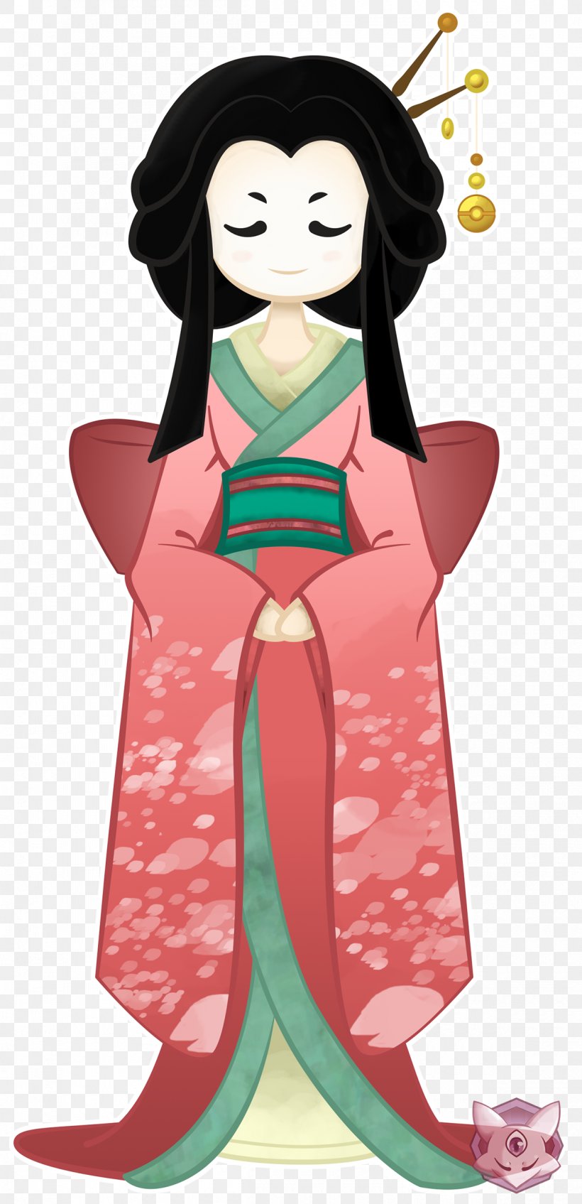 Geisha Character Fiction Clip Art, PNG, 1200x2481px, Watercolor, Cartoon, Flower, Frame, Heart Download Free