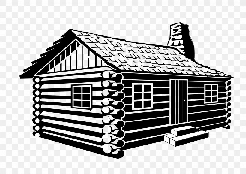 Log Cabin Drawing Clip Art, PNG, 2400x1697px, Log Cabin, Black And