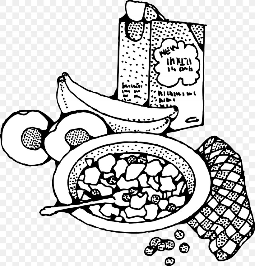 Breakfast Cereal Clip Art Openclipart Milk, PNG, 1230x1280px, Breakfast, Area, Art, Bacon And Eggs, Black And White Download Free