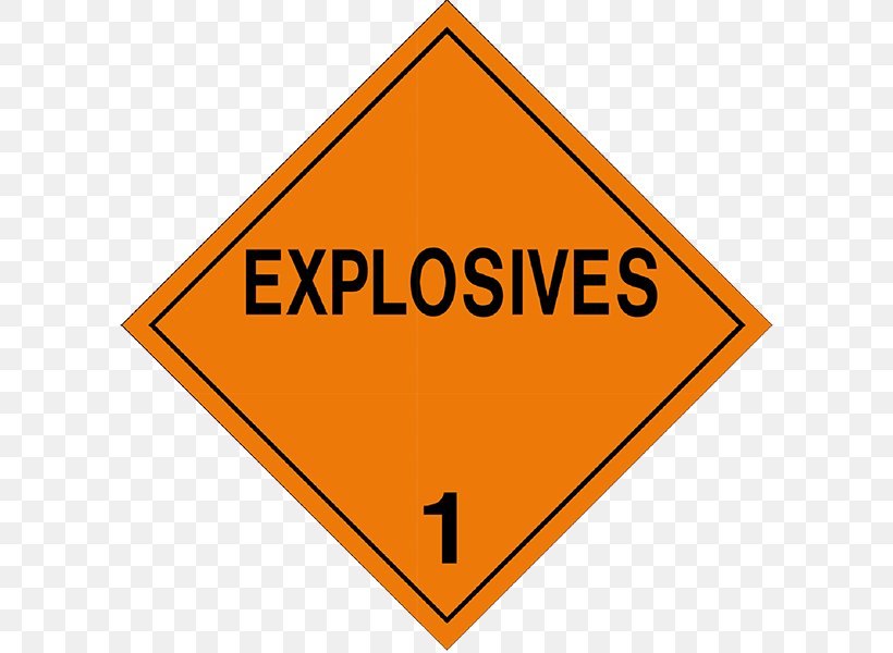 United States Department Of Transportation Dangerous Goods Placard Explosion Explosive Material, PNG, 600x600px, Dangerous Goods, Adr, Area, Brand, Explosion Download Free