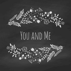 Chalkboard - Wedding Invitation Chalk Flower Blackboard PNG