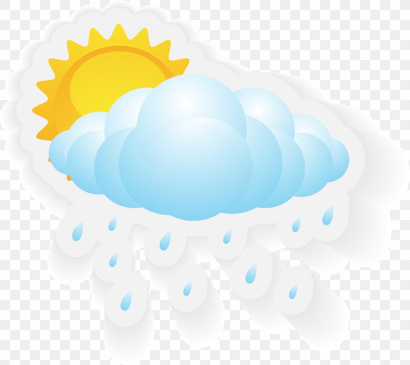 Blue Cartoon Sun Rain, PNG, 1500x1337px, Cloud, Blue, Cartoon, Cloud Computing, Cloud Iridescence Download Free