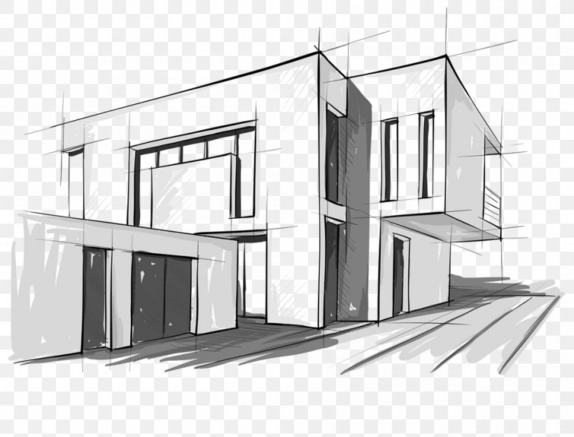 Modern Architecture Architectural Drawing Sketch, PNG, 1000x763px, Architecture, Architect, Architectural Designer, Architectural Drawing, Black And White Download Free