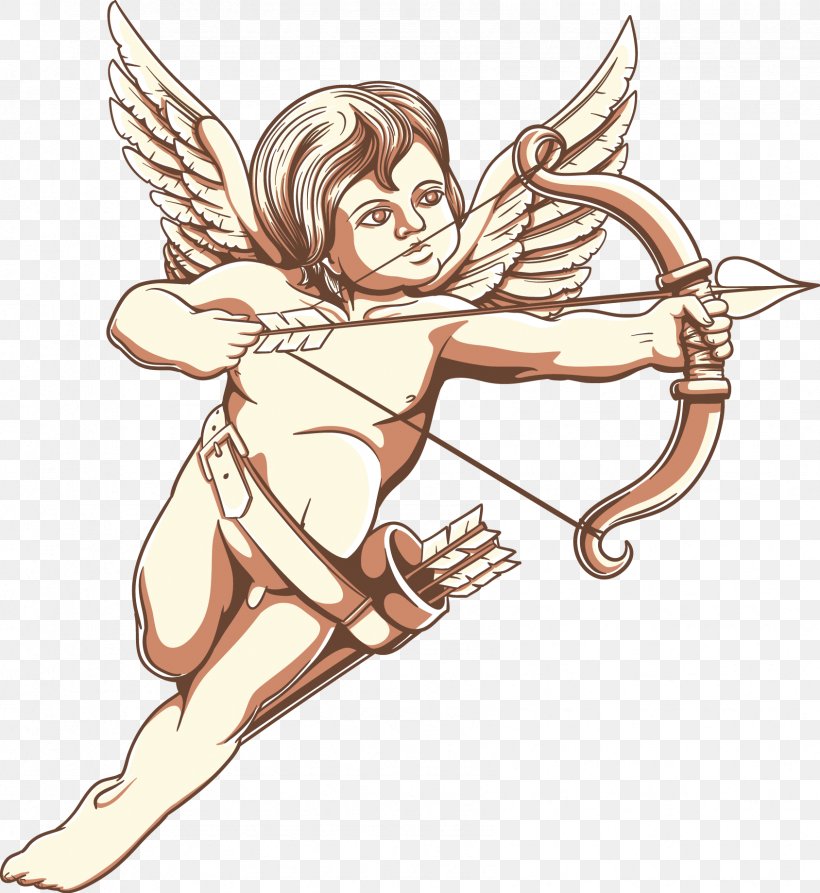 Cherub Cupid Illustration, PNG, 1688x1839px, Watercolor, Cartoon, Flower, Frame, Heart Download Free