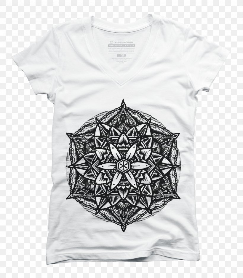 T-shirt Sacred Geometry Mandala, PNG, 2100x2400px, Tshirt, Black, Black And White, Brand, Clothing Download Free