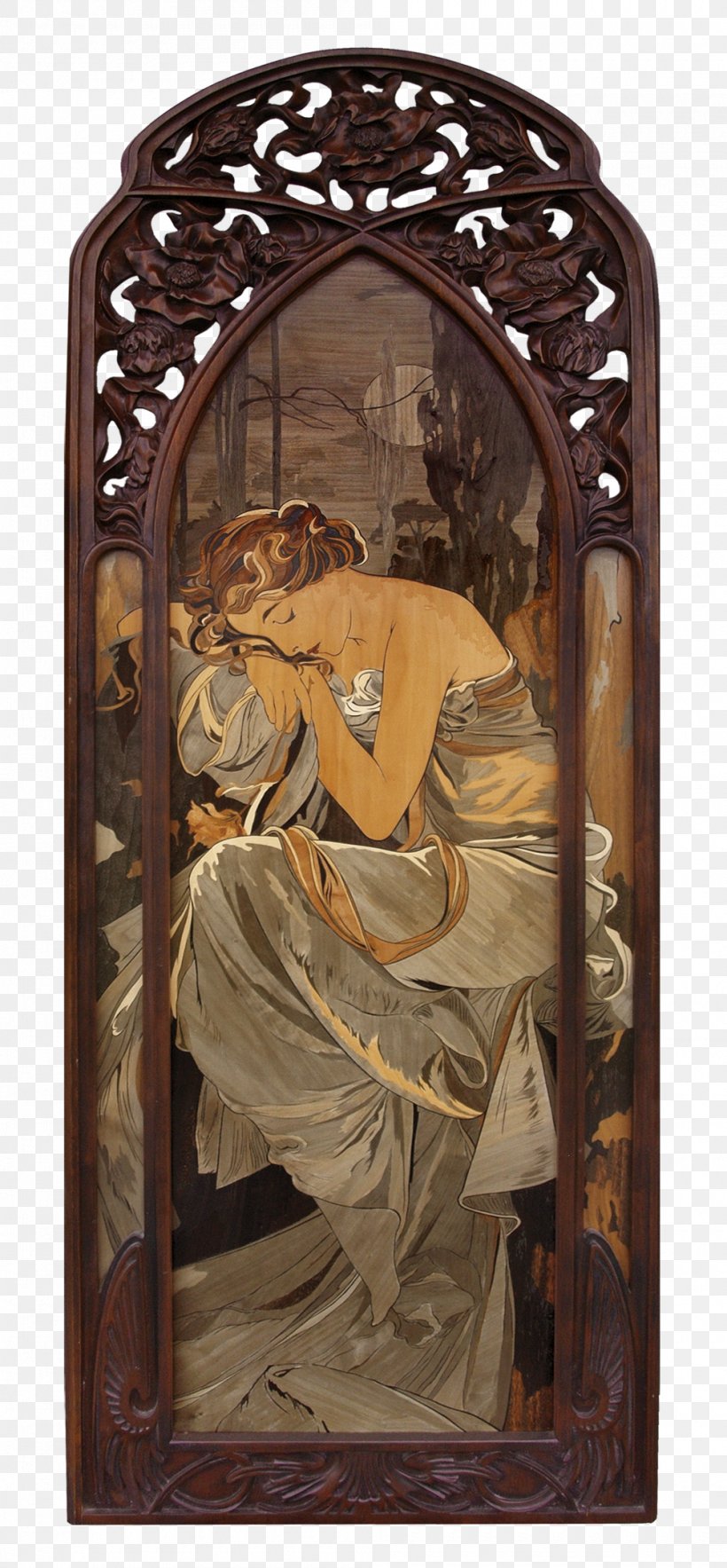 Marquetry Wood Inlay Art Mosaic, PNG, 1000x2155px, Marquetry, Alphonse Mucha, Antique, Arch, Art Download Free