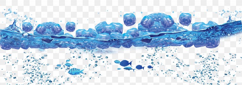 Seawater, PNG, 4488x1577px, Seawater, Blue, Ice, Organism, Poster Download Free