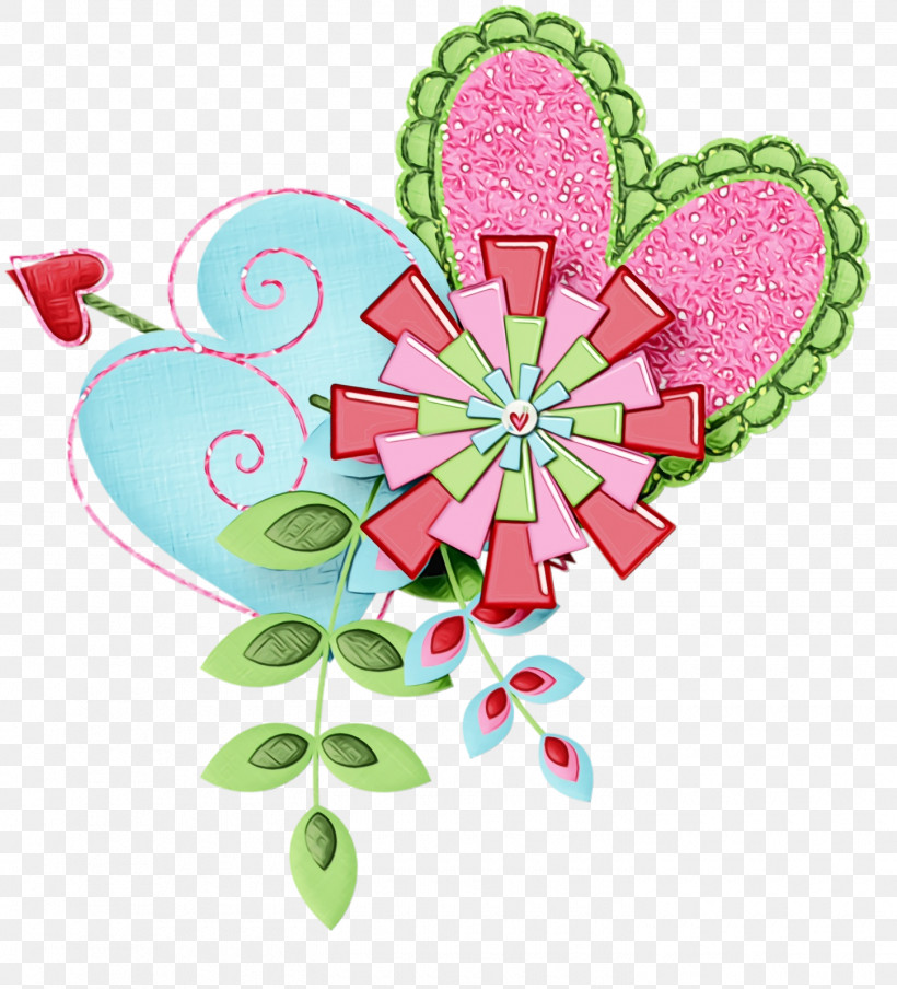 Pink Heart Plant, PNG, 1450x1600px, Flower Heart, Heart, Paint, Pink, Plant Download Free