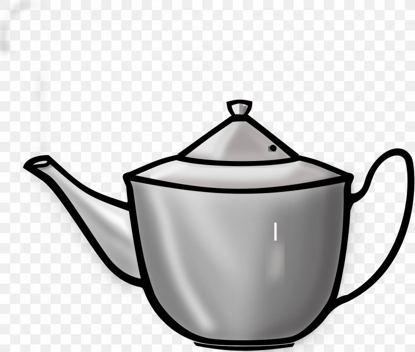 Teapot Kettle Clip Art, PNG, 2400x2035px, Tea, Black And White, Cauldron, Coffeemaker, Cookware And Bakeware Download Free
