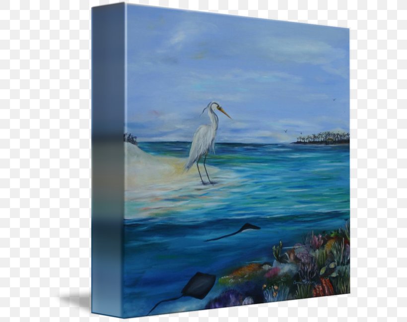 Heron Painting Seabird Acrylic Paint, PNG, 606x650px, Heron, Acrylic Paint, Acrylic Resin, Beak, Bird Download Free