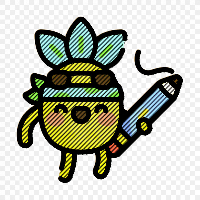 Drawing Icon Pineapple Character Icon Art And Design Icon, PNG, 1234x1234px, Drawing Icon, Art And Design Icon, Cartoon, Emoticon, Green Download Free