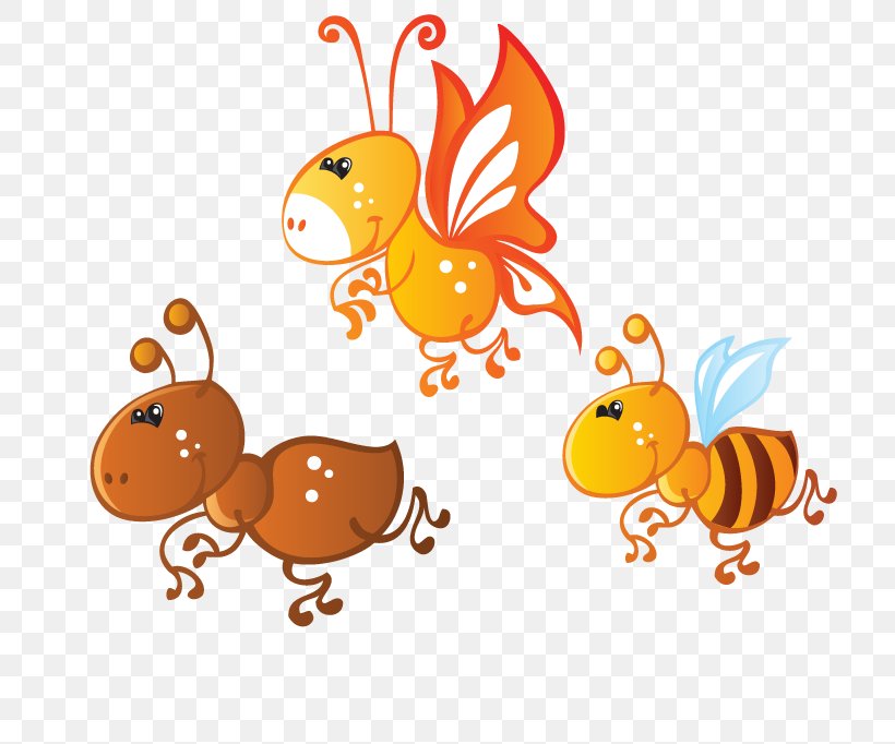 Ant Euclidean Vector Bee, PNG, 770x682px, Ant, Bee, Cartoon, Drawing, Food Download Free