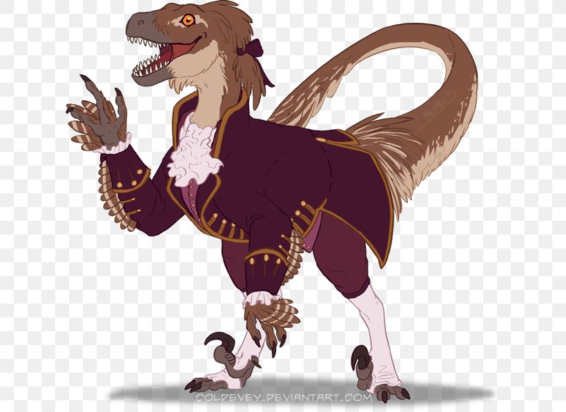 Velociraptor Tyrannosaurus Cartoon Character, PNG, 629x597px, Velociraptor, Beak, Bird, Cartoon, Character Download Free