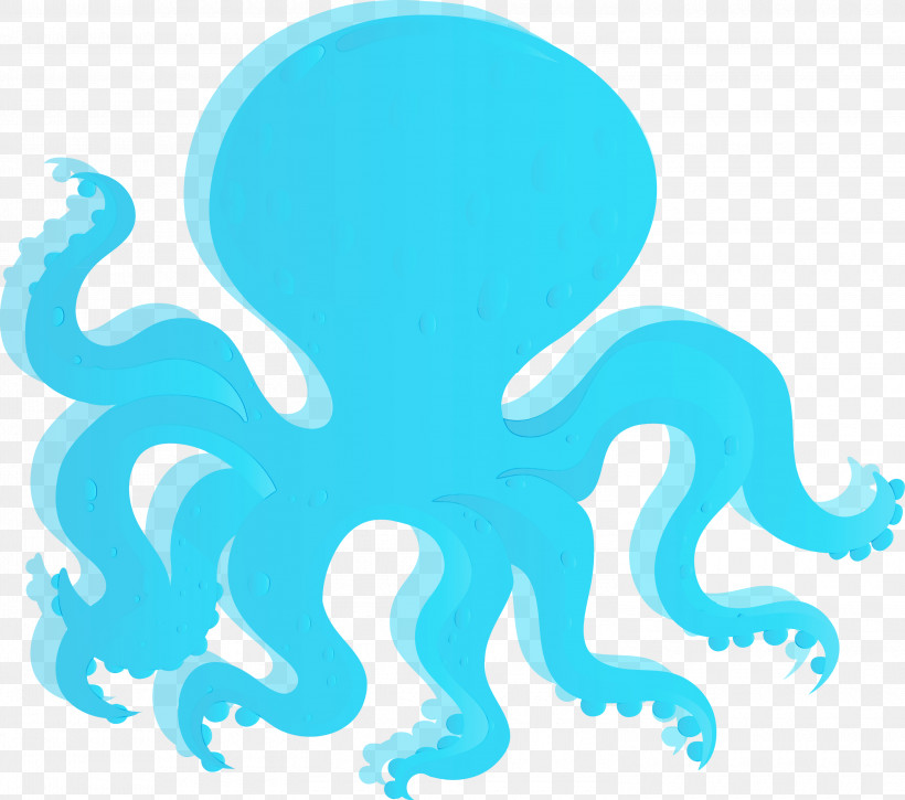 Aqua Octopus Turquoise Blue Turquoise, PNG, 3000x2656px, Watercolor, Aqua, Blue, Octopus, Paint Download Free