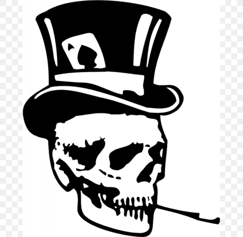 Top Hat Skull Decal Leather, PNG, 800x800px, Top Hat, Artwork, Black And White, Bone, Brand Download Free